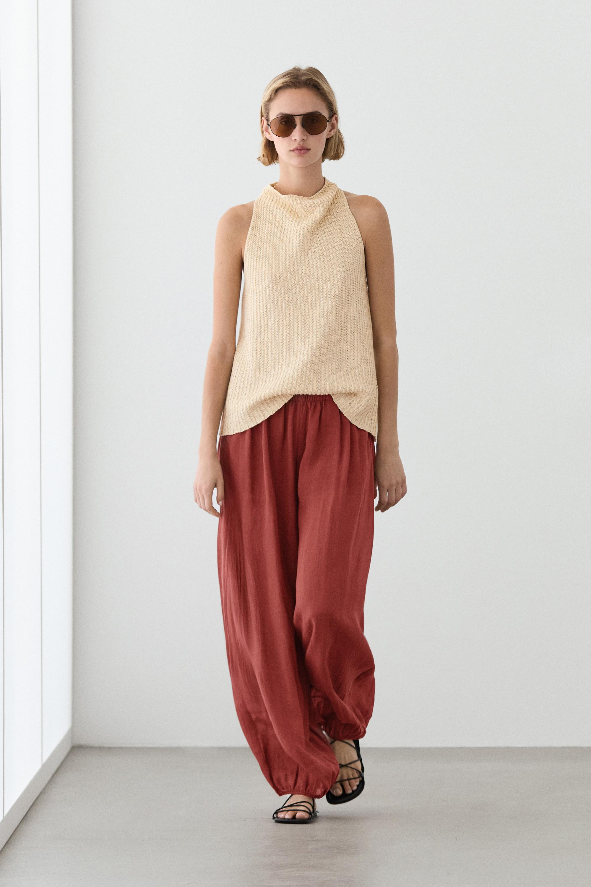 Flowing sarouel trousers · Russet · Trousers | Massimo Dutti | Massimo Dutti UK