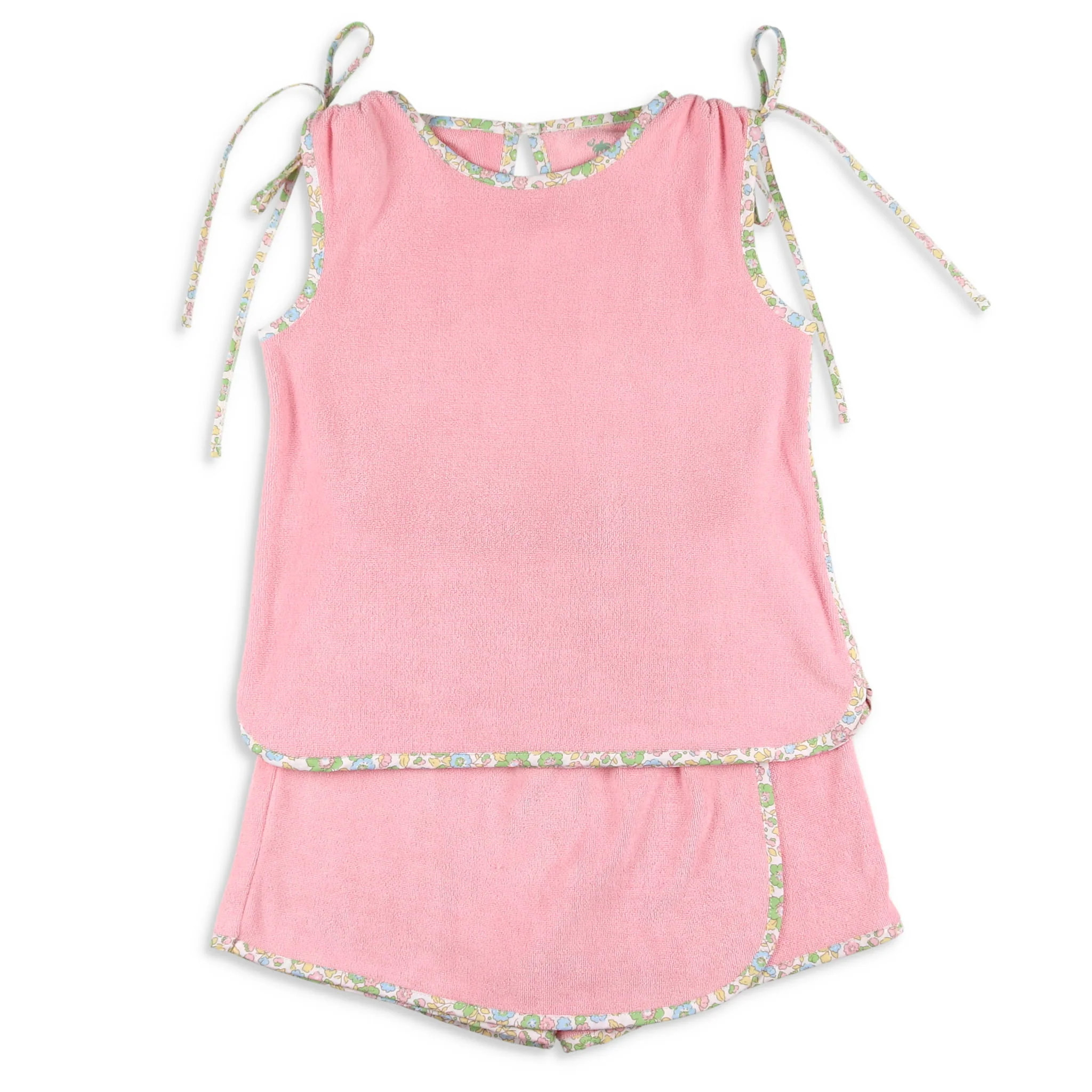 Girls Skort Set - Palm Beach Pink Terry - Shrimp and Grits Kids | Shrimp and Grits Kids
