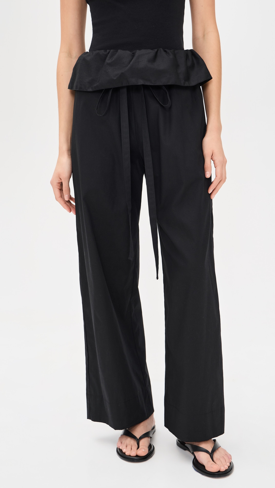 Enza Costa Cotton Peplum Pants Black 3 | Shopbop