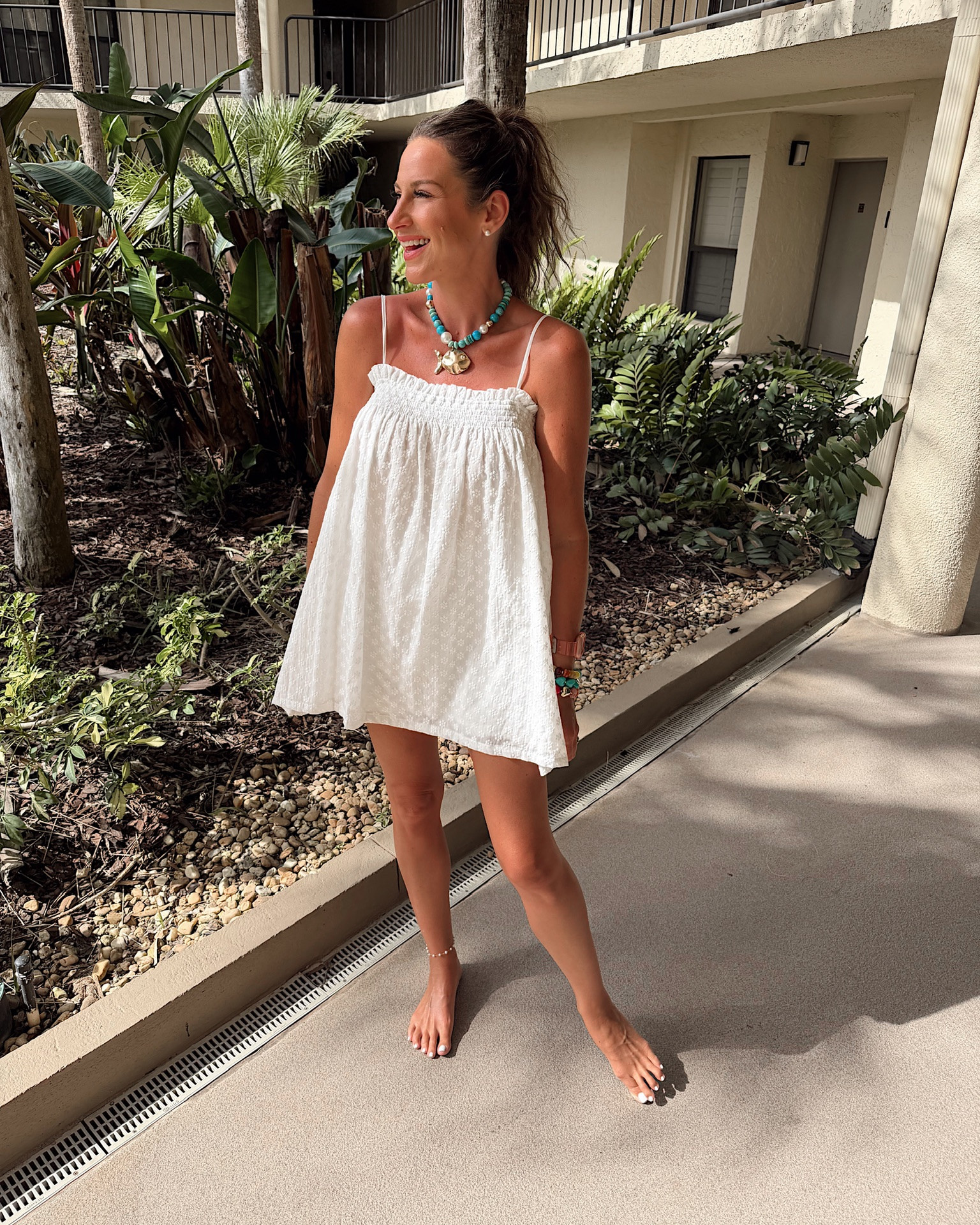 Beach vacation ootd! In a small set, bracelets and accessories- fits tts.

#LTKTravel #LTKSeasonal #LTKootd