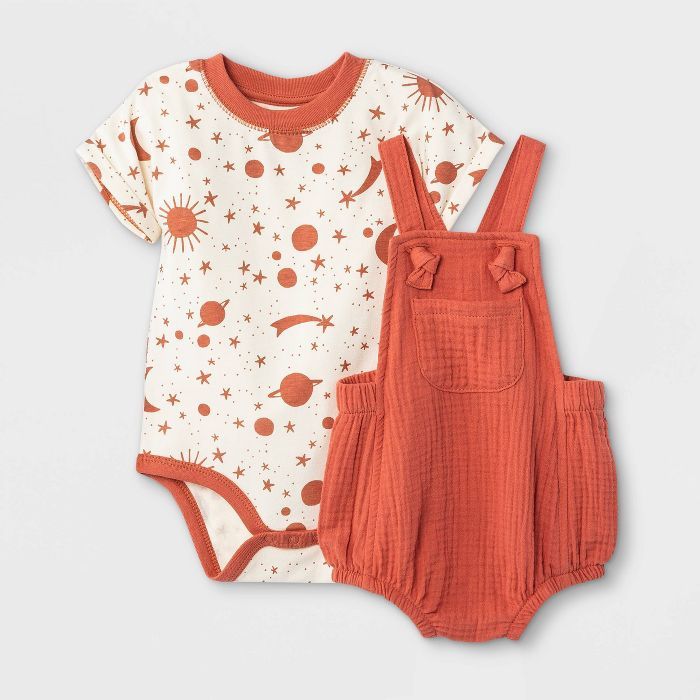 Baby Boys&#39; Gauze Top &#38; Bottom Set - Cat &#38; Jack&#8482; Red 0-3M | Target