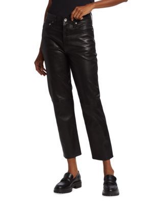 ICONS Leather Slim Fit Pants | Saks Fifth Avenue OFF 5TH