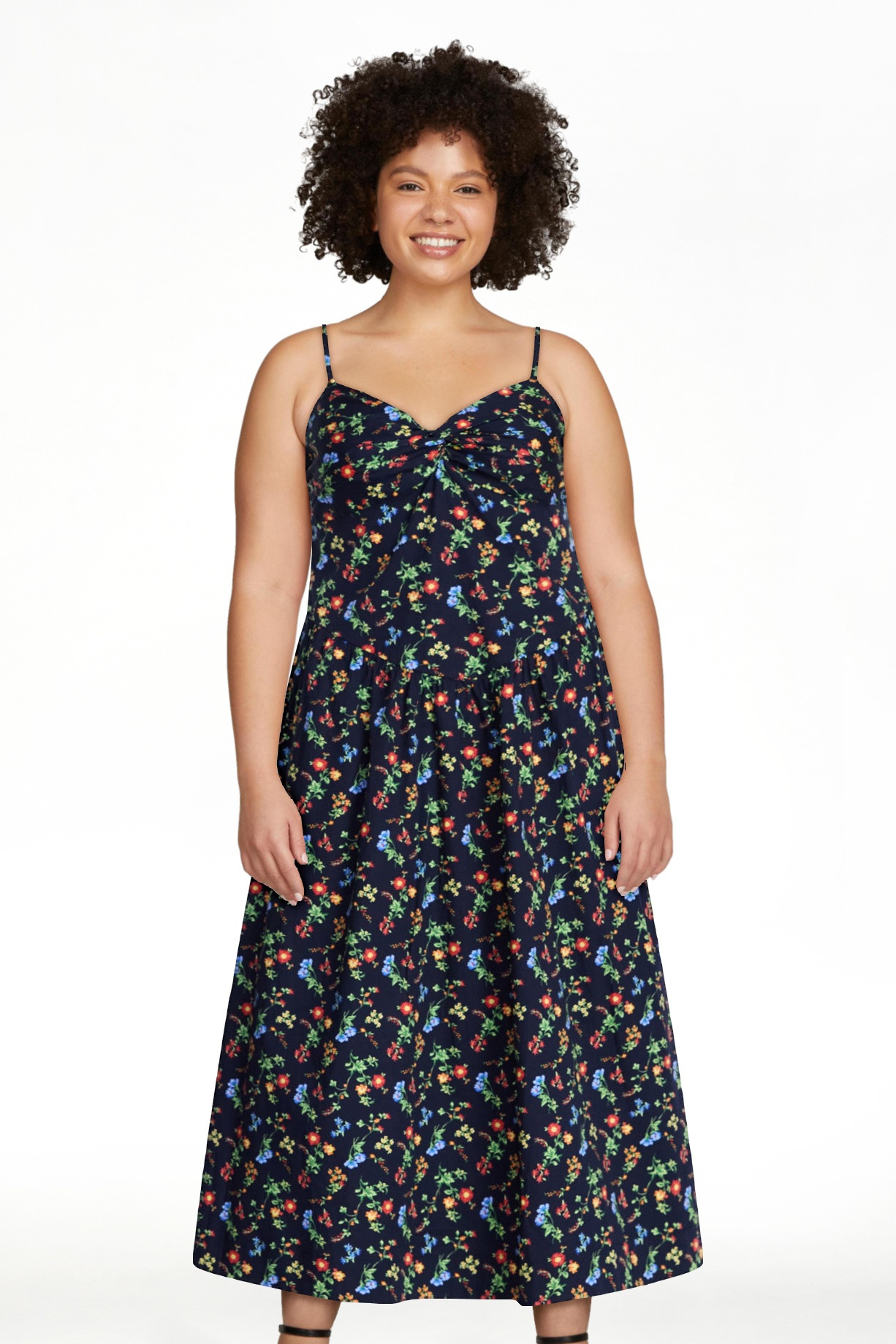Free Assembly Women's Twist Front Sleeveless Maxi Dress with Drop Waist, Sizes XS-XXL | Walmart (US)