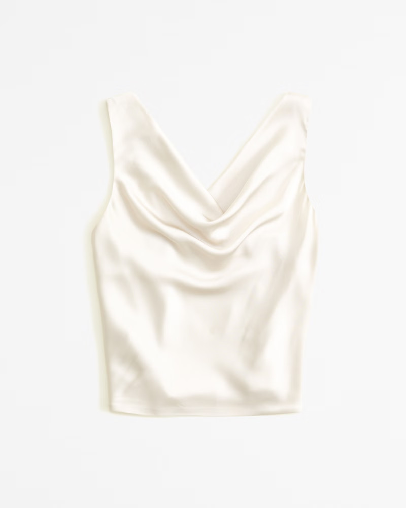 Women's Satin High-Neck Cowl Top | Women's New Arrivals | Abercrombie.com | Abercrombie & Fitch (US)