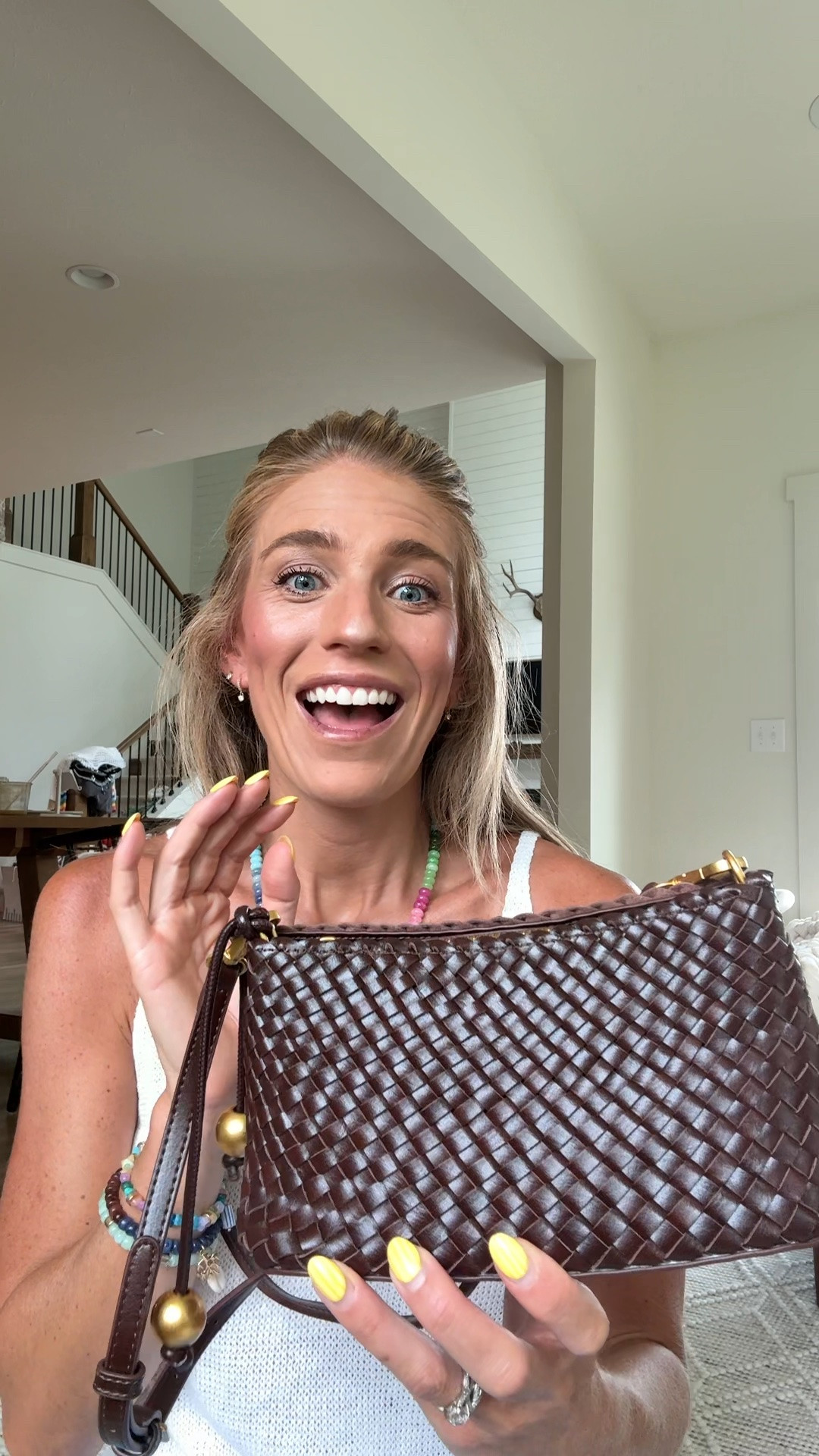 This little Crossbody bag is under $100 and you can get an additional 20% off with ASHLEYB20 must at least purchase $100 order for discount code to work. ￼ THE QUALITY IS INSANE.