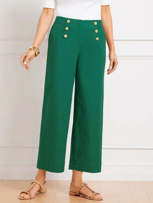 Cotton Slub Sailor Crop Pants | Talbots