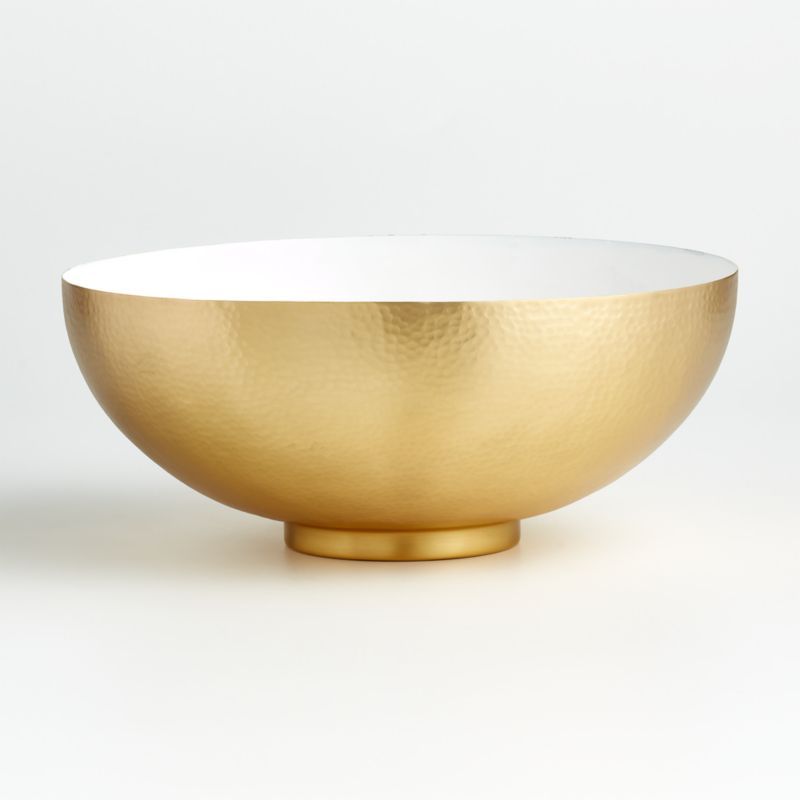Pheline Hammered Large Brass Bowl + Reviews | Crate and Barrel | Crate & Barrel