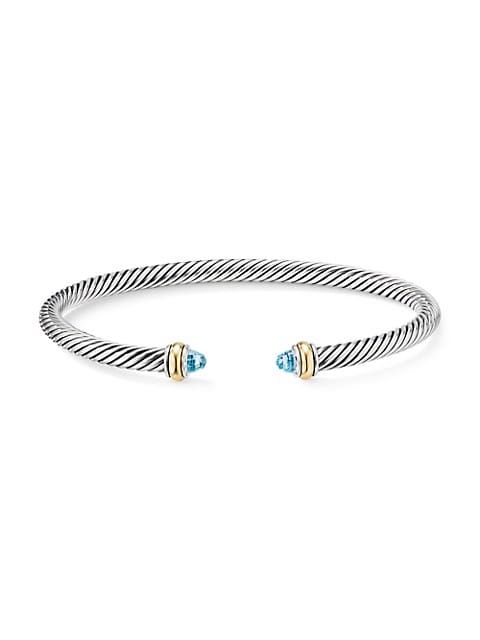 Cable 18K Yellow Gold, Sterling Silver & Gemstone Bracelet | Saks Fifth Avenue