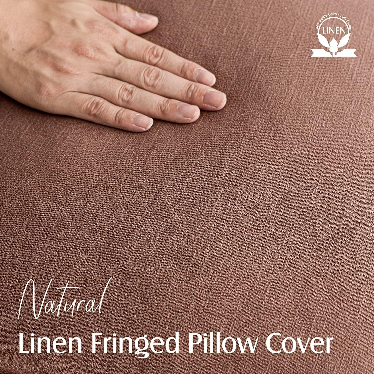 Foindtower Set of 2 Decorative Linen Fringe Throw Pillow Covers Cozy Boho Farmhouse Cushion Cover... | Amazon (US)