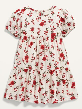 Puff-Sleeve Clip Dot Tiered Dress for Toddler Girls | Old Navy (US)