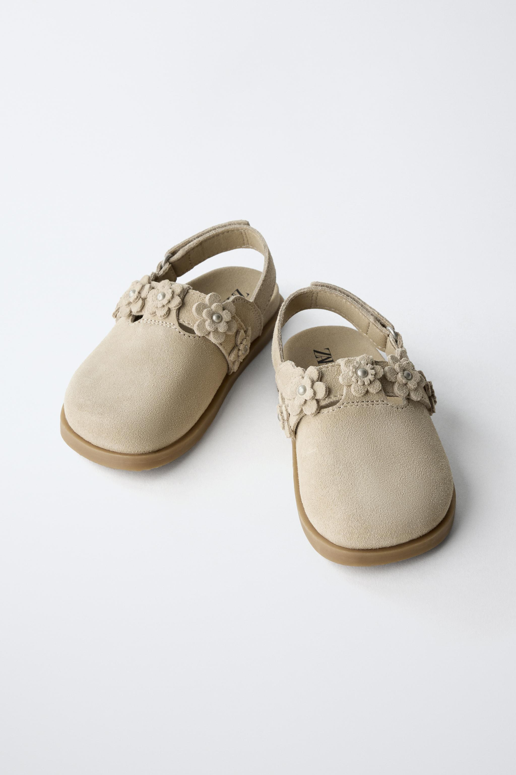 LEATHER FLOWER CLOGS | Zara US