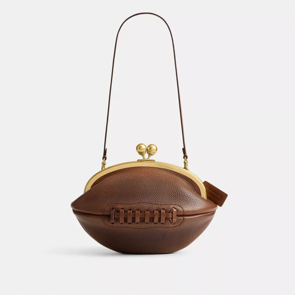 Football Kisslock Frame Bag In Regenerative Leather | Coach (US)
