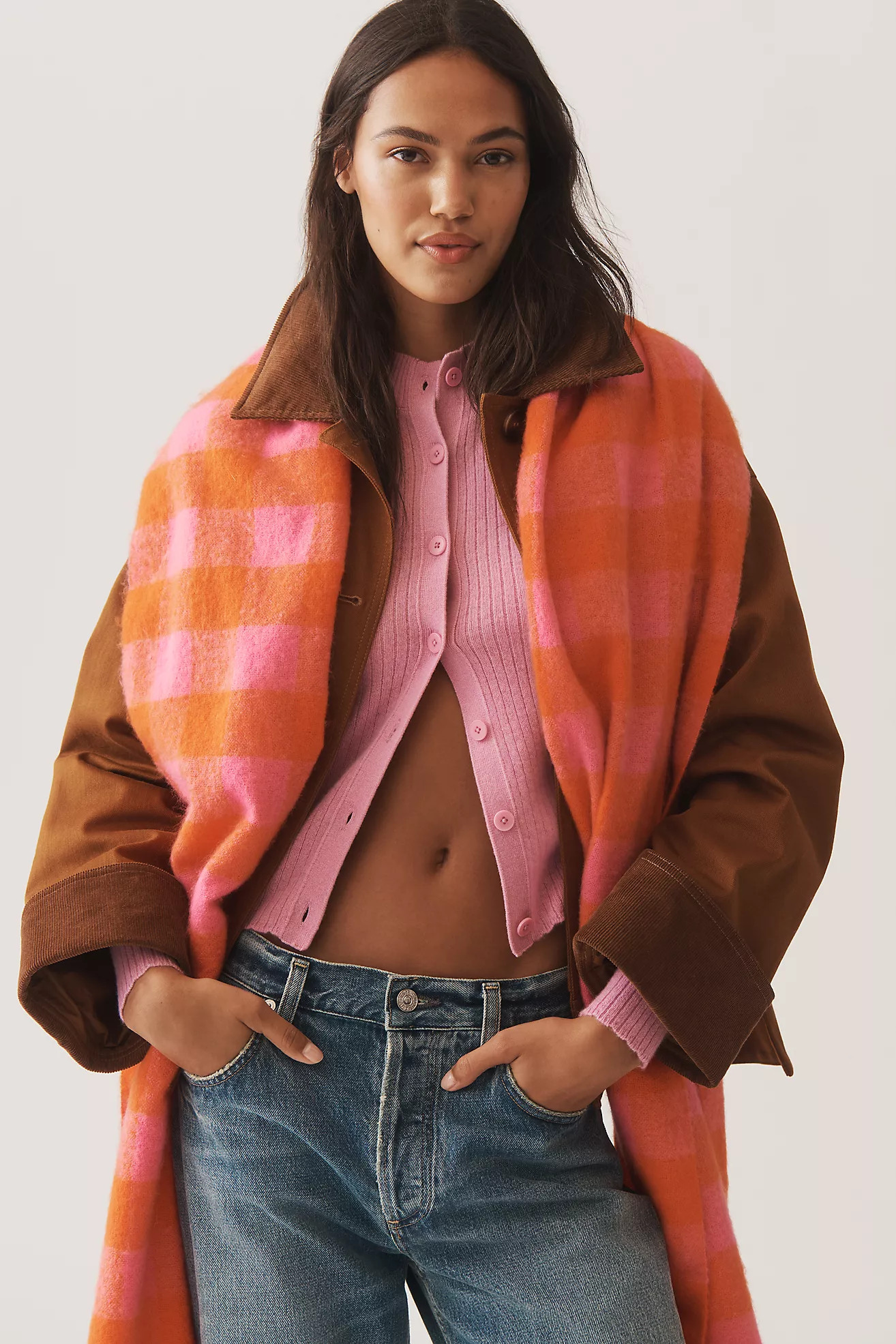 Maeve Brushed Gingham Scarf | Anthropologie (US)