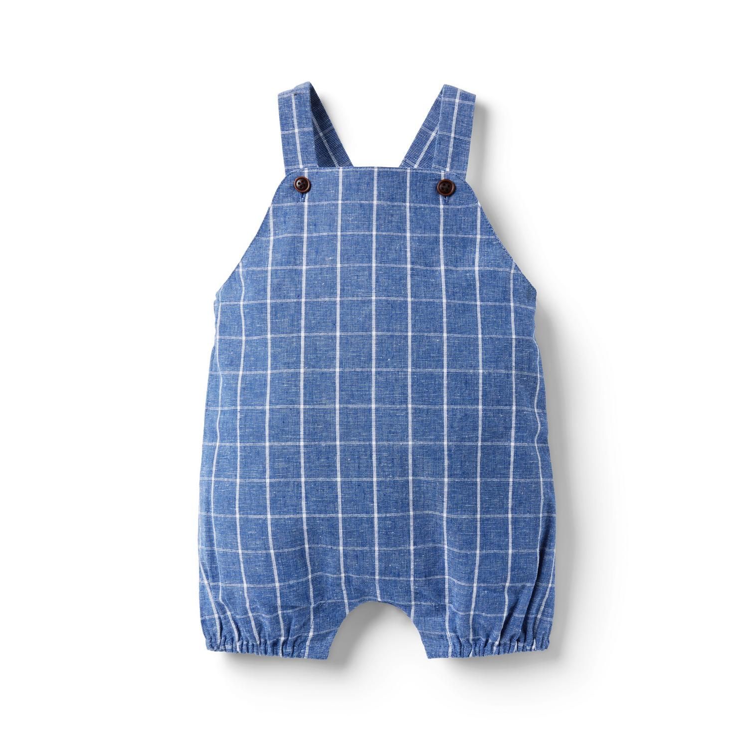 Baby Tattersall Linen-Cotton Overall | Janie and Jack