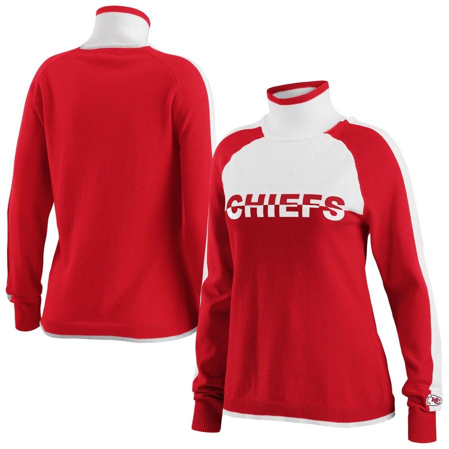 Women's Kansas City Chiefs WEAR by Erin Andrews Red Ski Raglan Pullover Sweater | NFL Shop
