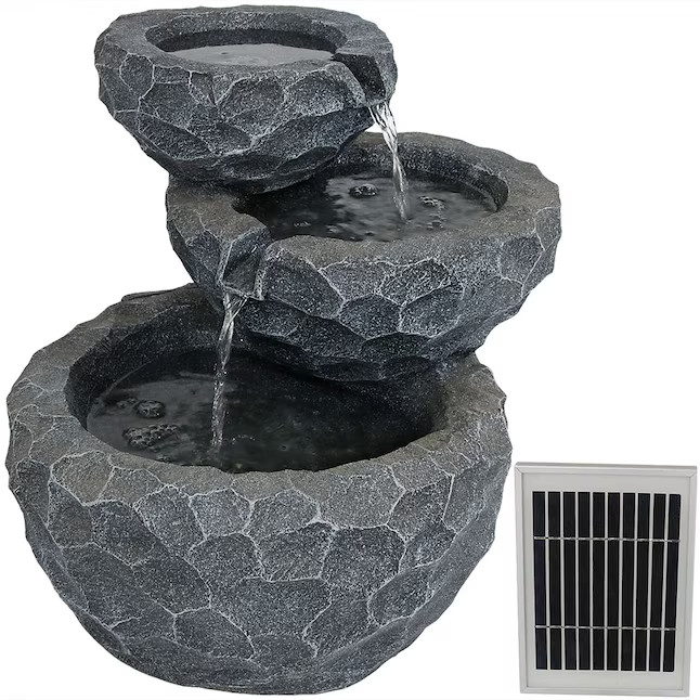 Sunnydaze Decor 17.5-in H Resin Tiered Fountain Outdoor Fountain Pump Included | Lowe's