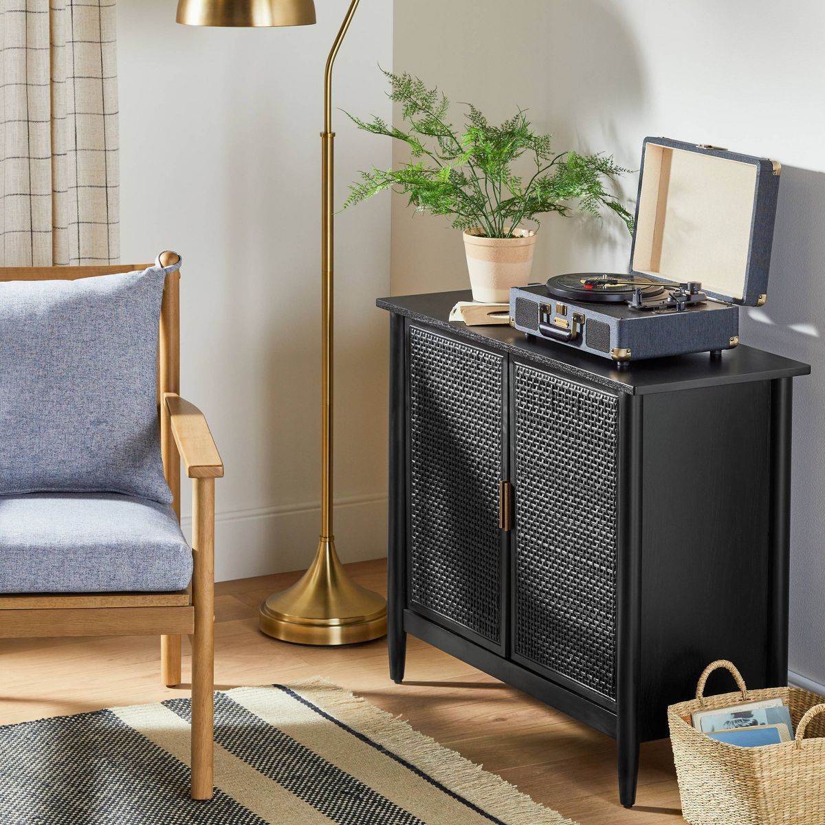 Wood & Cane Storage Cabinet - Hearth & Hand™ with Magnolia | Target