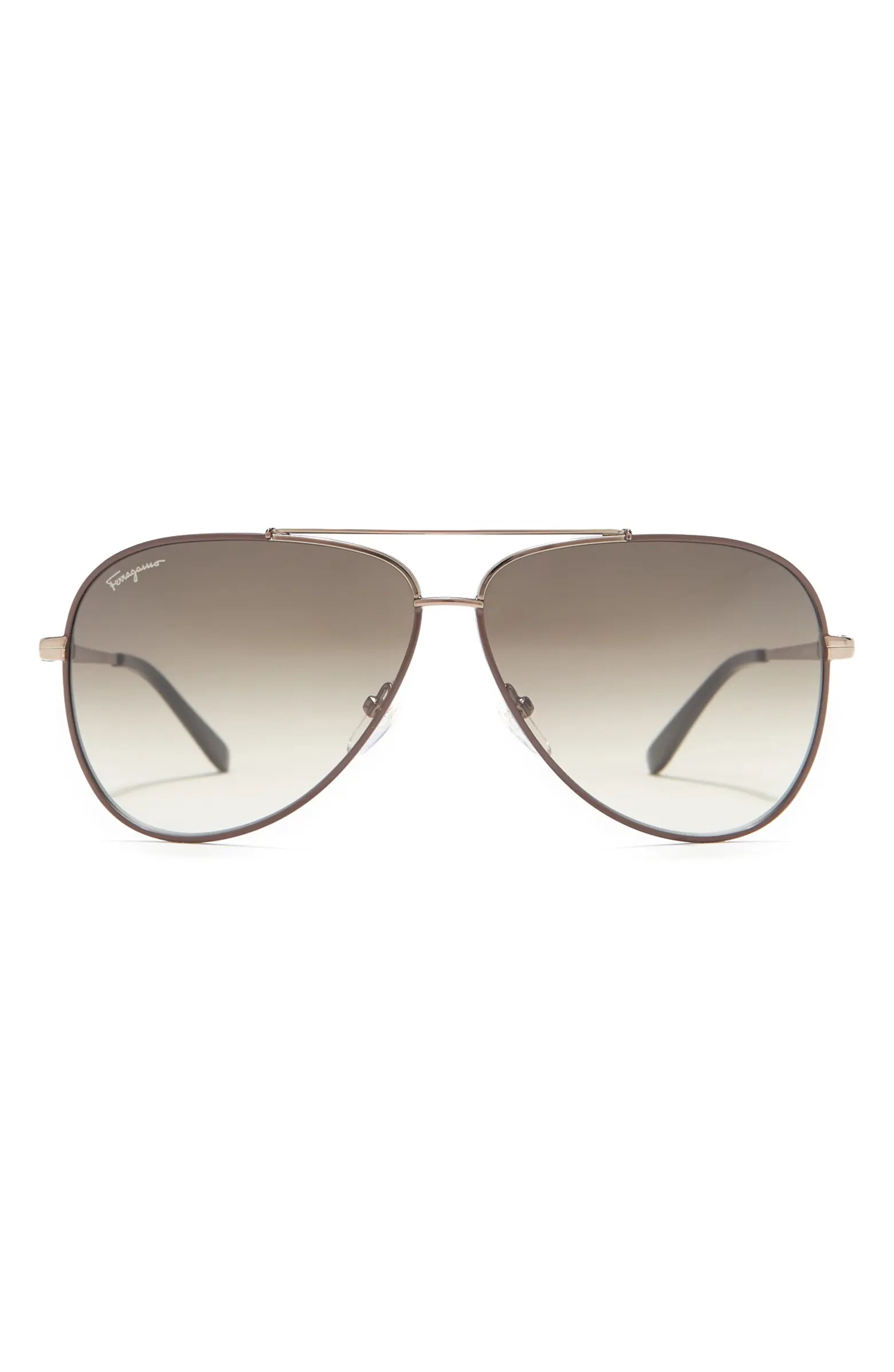 Salvatore Ferragamo 60mm Aviator Sunglasses | Nordstrom Rack