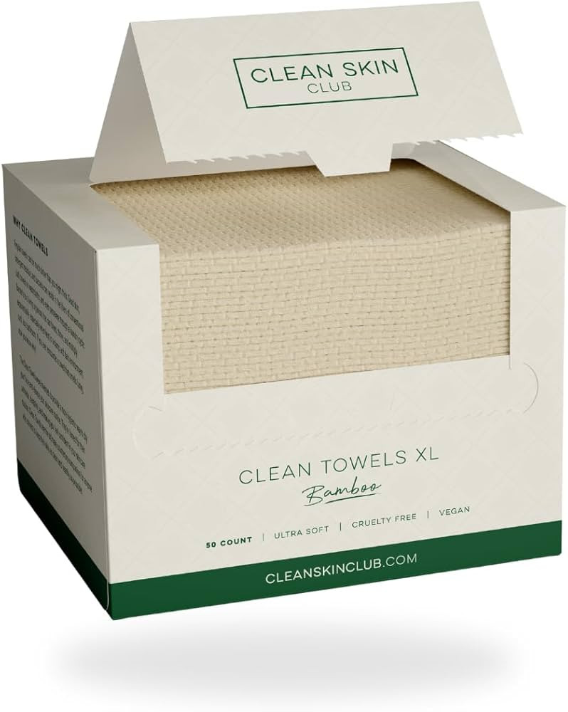 Clean Skin Club Bamboo Viscose Clean Towels XL, World 1ST Biodegradable Face Towel, Disposable Dr... | Amazon (US)