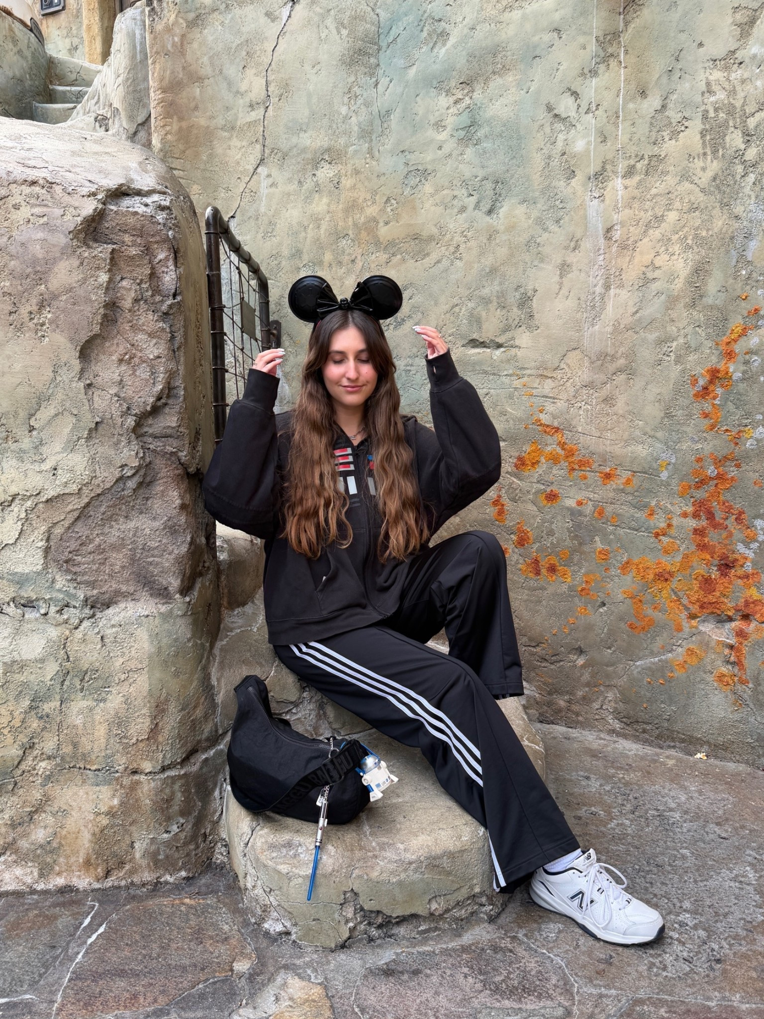 Darth Vader inspired Disneyland outfit of the night for May the Fourth 💫 

Ears: the Disney Store
Jacket: Disneyland
Bag: Baggu
Pants: @adidas 
Shoes: New Balance
Keychains: Disneyland

Ig: @jkyinthesky

#disney #disneyland #disneyparks #disneystyle #starwars #starwarsstyle #starwarsfan #starwarsgirl #outfitinspo #casualstyle #streetstyle #disneycreators

#LTKootd #LTKgrwm #LTKSeasonal