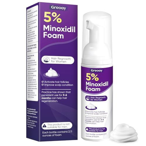 5% Minoxidil Foam for Women Hair Growth Foam Suitable for Hair Thinning Receding Hairline and Hair Loss to Hair Regrowth Get Thicker Fuller Hair 1 Bottles 2.11 Ounces Each | Amazon (US)