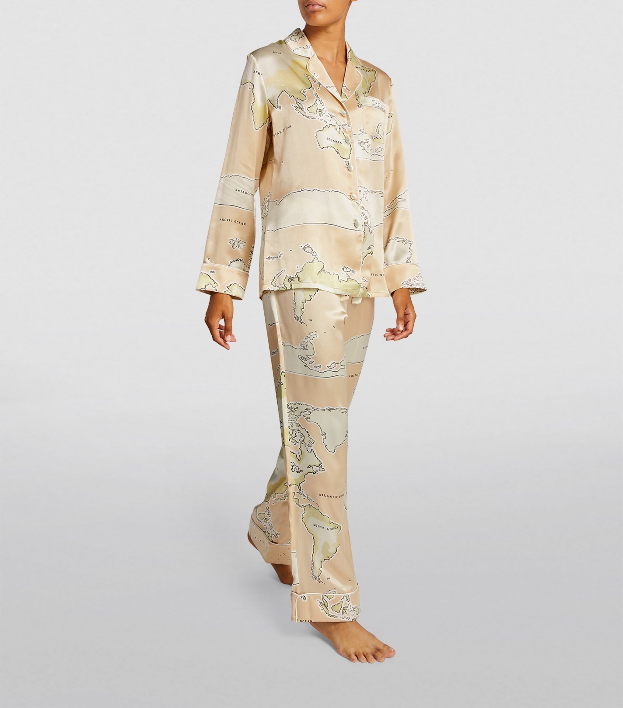 Silk Lila Map Pyjama Set | Harrods