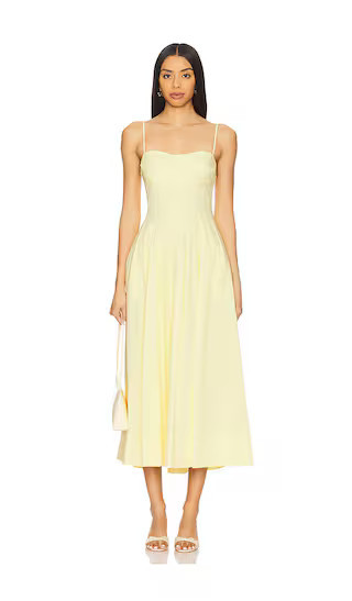 SIMKHAI Kittiya Midi Dress in Lemon. - size 6 | Revolve Clothing (Global)