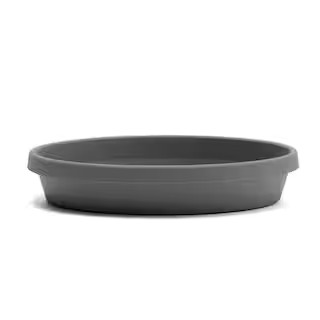 Terra 20 in. Charcoal Plastic Planter Saucer Tray | The Home Depot