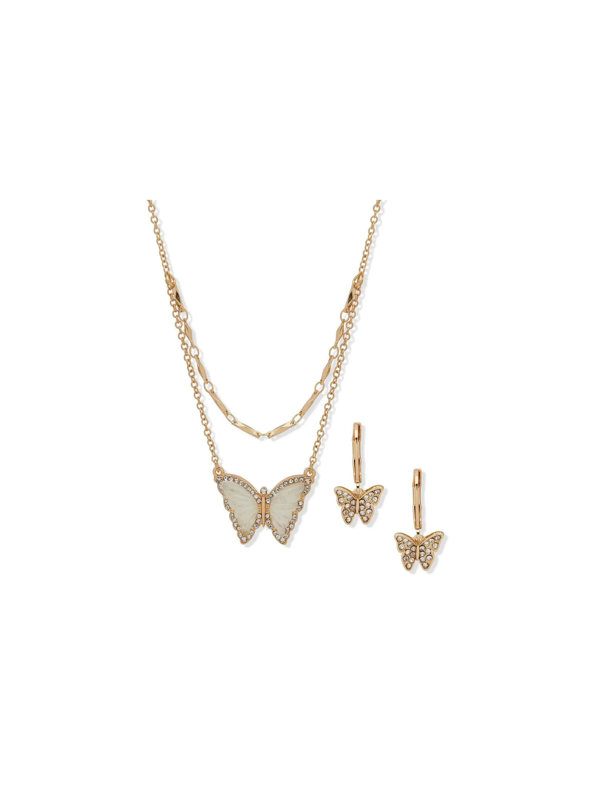 Butterfly Earring/ Necklace Set-Mother of Pearl | Anne Klein