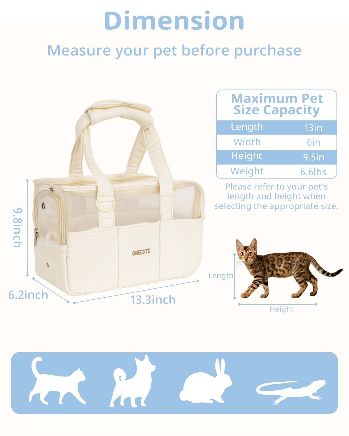 Dog Purse Carrier for Small Dogs Rabbit cat with Large Pockets, Cotton Bag, Dog Carrier Soft Side... | Amazon (US)