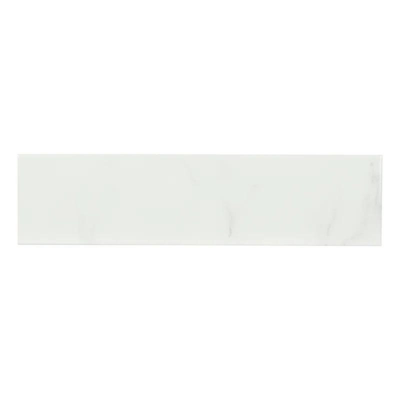 Classique White Carrara 4" x 16" Ceramic Marble Look Subway Wall Tile | Wayfair North America