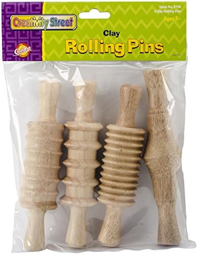 Creativity Street Wood Set, Assorted 4 Patterns, 6", 4/Pack Rolling Pin, 6" | Amazon (US)