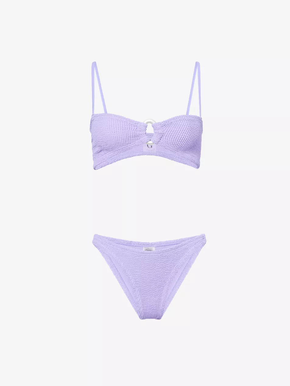 Misty Pearly-Hoop Seersucker Bikini Set | Selfridges