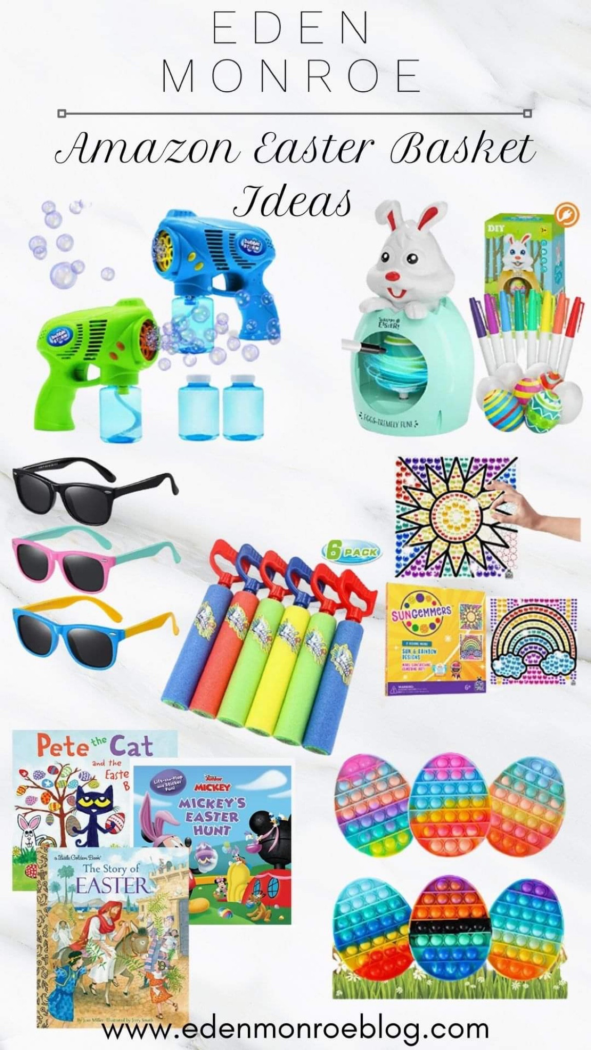 Amazon Easter Basket Stuffers

Easter basket, Easter basket ideas, Easter basket stuffers, easter eggs, easter egg decorating kit, bubbles, kids toys, summer toys, outdoor toys, Amazon, pop it’s, books, kids books, easter books, easter story, water guns, water toys, sunglasses, kids sunglasses, kids crafts, kids art set, kids gifts, kids gift ideas 

#LTKGiftGuide #LTKkids #LTKfamily