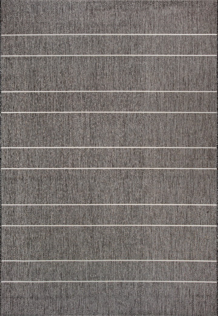 Venetian Pinstripes Indoor/Outdoor Rug | Dark Grey | Rugs USA