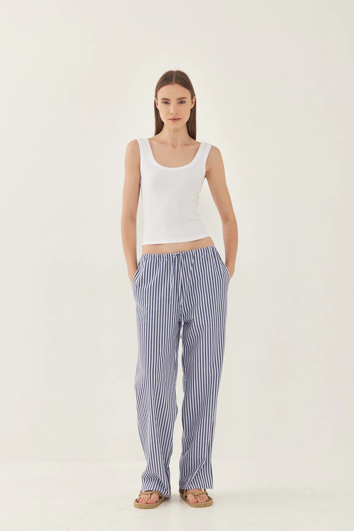 Cotton Waistband Pants | De Rococo