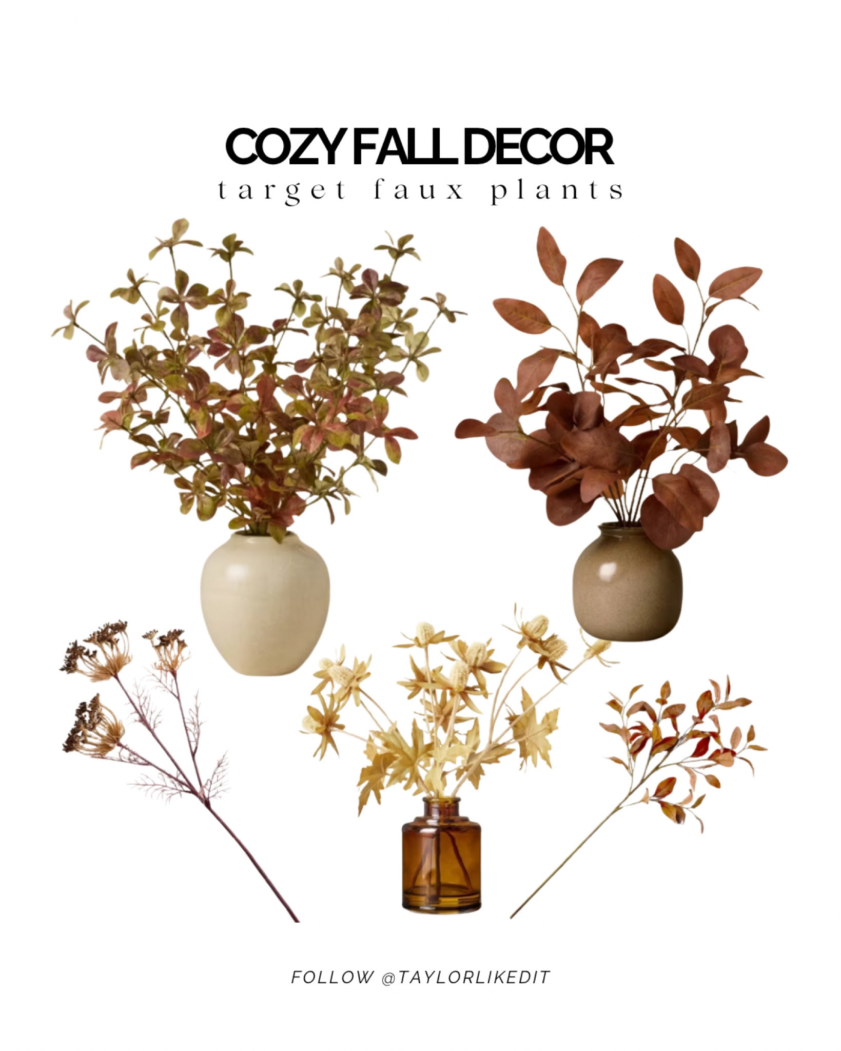 Bring the fall vibes inside with these beautiful faux plants from Target. No watering needed, just instant cozy! 🍁

#fauxplants #falldecor #targethome

#LTKSeasonal #LTKFindsUnder50 #LTKHome