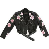 Rose Painted Leather Jacket | Vintage 80S Wilsons Motorcycle Custom Floral Wedding | Etsy (US)