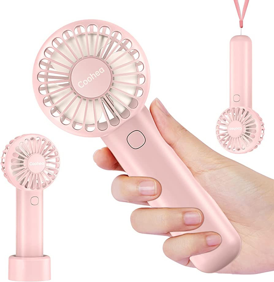 Coohea Handheld Fan Mini Portable USB Rechargeable 2600mAh Battery Personal 3 Speed Powerful Smal... | Amazon (US)