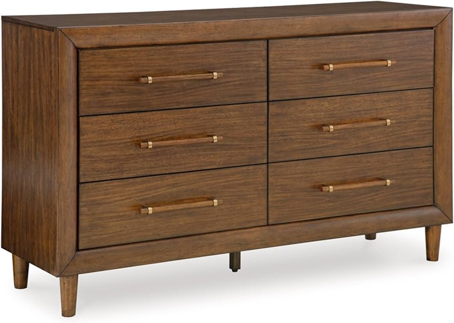Signature Design by Ashley Lyncott Mid-Century Modern 6-Drawer Dresser with Safety Stop and Felt ... | Amazon (US)