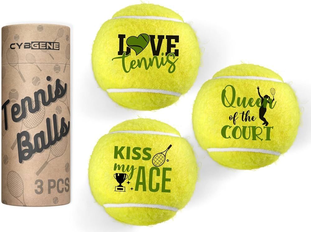 CybGene Tennis Gifts Set of 3 Unique Tennis Balls with Gift Package, Perfect for Tennis Players, ... | Amazon (US)