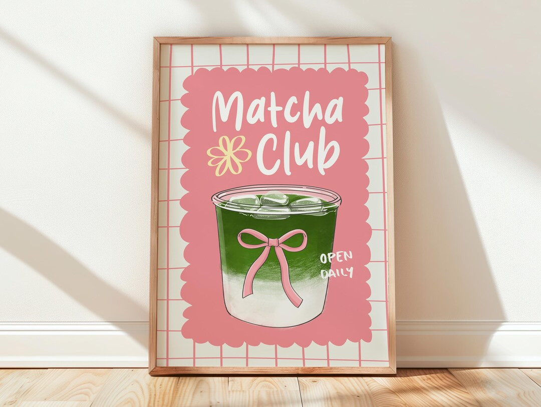 Art numérique imprimable matcha girlie, amateur de latte, cérémonie du matin matcha, art mural... | Etsy (US)