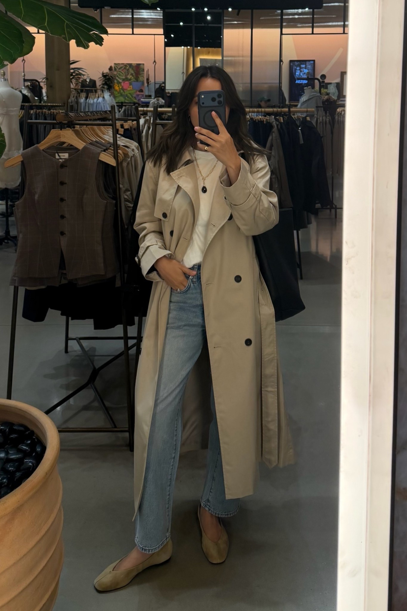 Aritzia trench wearing medium