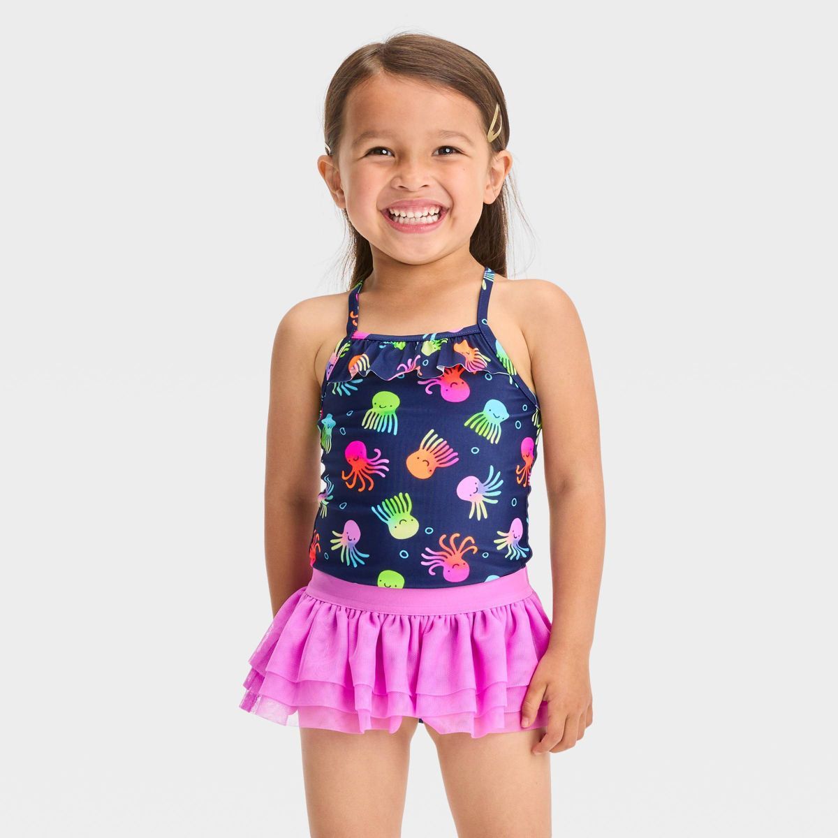 Toddler Girls' Octopus One Piece Swimsuit Set - Cat & Jack™ Purple | Target