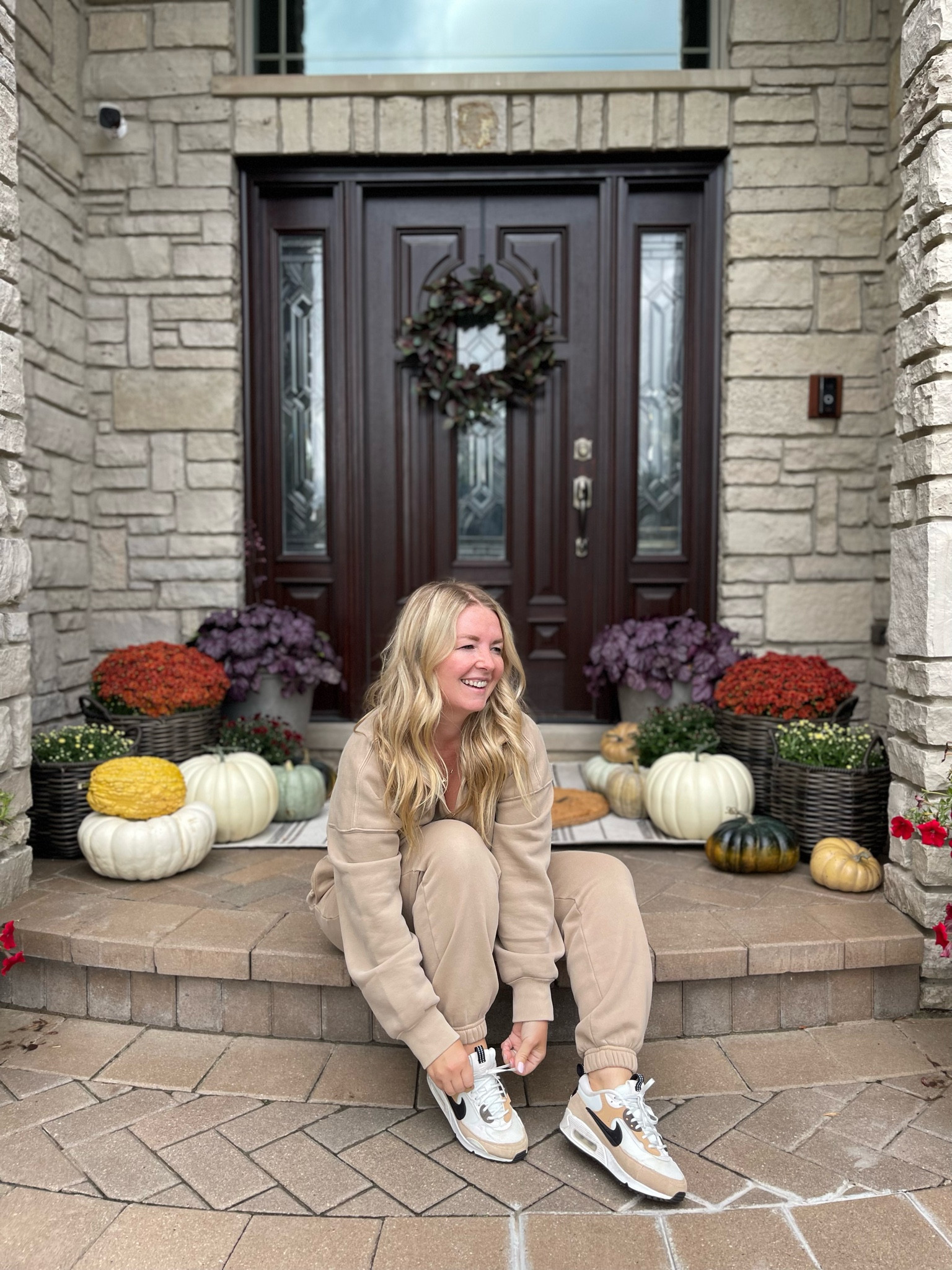 I think I’ll be living in this cozy set! I love the color but you can mix and match colors and sizes as it comes separately! Perfect for every day! 

Abercrombie, Nike sneakers, front porch, pumpkins, fall outfit, halloween, fall outfits, Abercrombie set, Abercrombie sale, sale alert, home, sneakers, shoes, fall home, fall decor, faux pumpkins, mums, wreath, Abercrombie sweatpants, sweatshirt, 

#LTKmidsize #LTKSale #LTKSeasonal