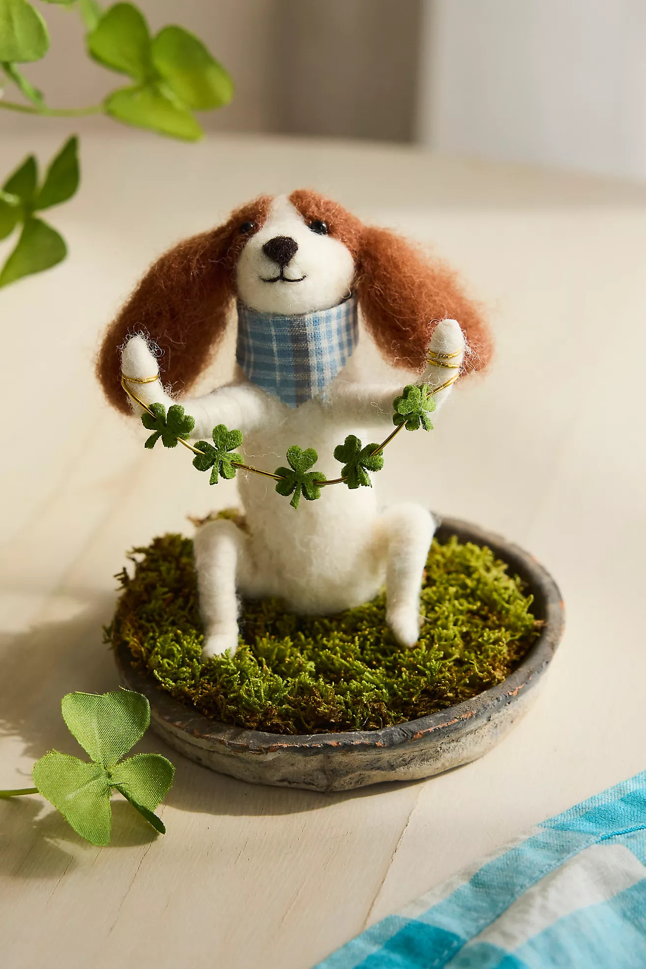 Clover Garland Dog Felt Critter | Anthropologie (US)