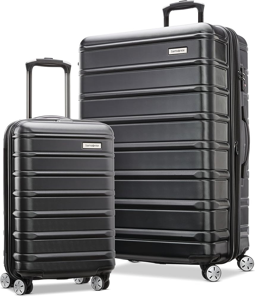 Samsonite Omni 2-2 Piece 19/28 Hardside Luggage with 360° Spinner Wheels - Scratch Resistant Har... | Amazon (US)
