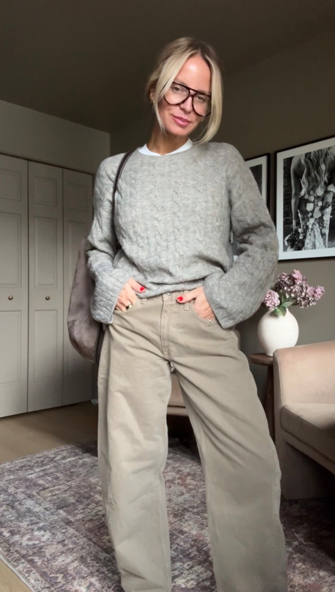 When it’s cold out but you think you’re  perimenopausal 😅

Tank: small 
Sweater: small 
Jeans: 26
Shoes: size 8 ( I am typically an 8.5 but wear an 8 in Rothy’s) 

Use code LOLAMARIE for my @mirandafrye jewels.