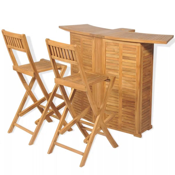 Beedle East Urban Home Bar Set with Solid Wood Outer Material | Wayfair North America