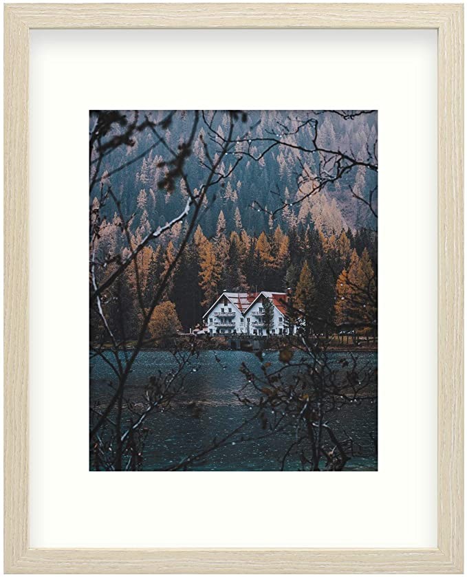 Frametory, 11x14 Frame for 8x10 Photo Smooth Wood Grain Finish Frame with Ivory Mat for Photo - I... | Amazon (US)